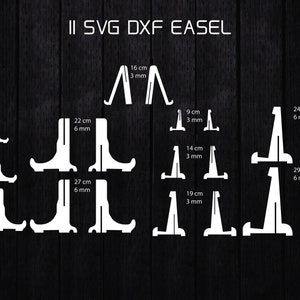 11 Svg Dxf Easel Set Multiple Sizes Photo Frame Display Holder Stand for  Wood Acrylic Laser Cut File