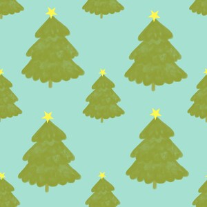 Green Watercolor Christmas Tree  Seamless Repeating Pattern,Green Tree Pattern PNG, Cute Girly Christmas Digital Paper, Christmas Background