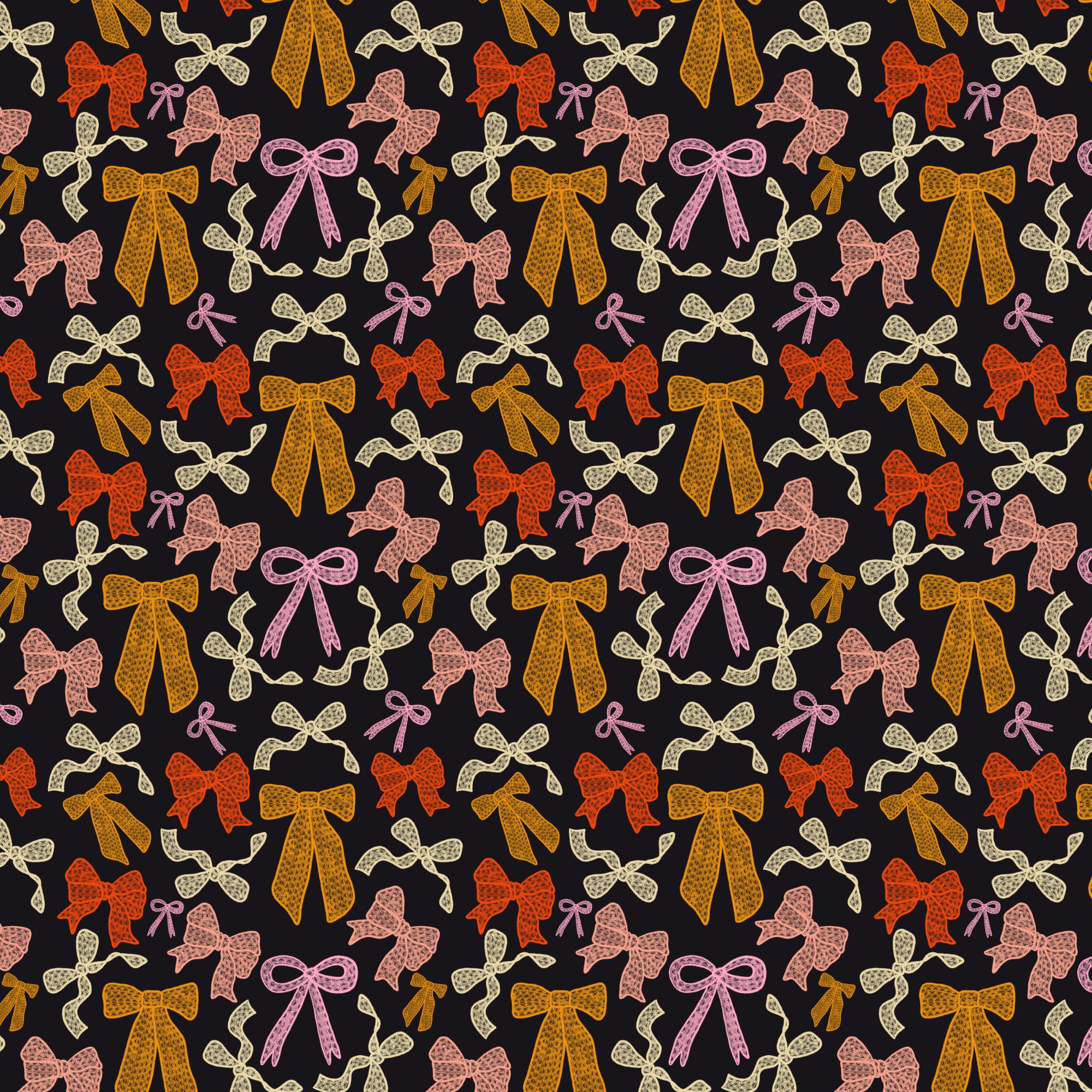 Halloween Coquette Lace Bows Seamless Pattern, Spooky Digital Paper ...
