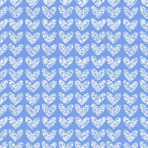 Blaue Valentinstag Toile Herz Musterdesign, Französisch Chinoiserie Valentinstag Muster, Grandmillennial Hintergründe, sofort Download Blumenmuster