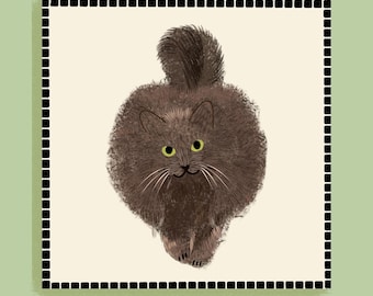 Custom Watercolor Cat Portrait : Personalized Unique Pet Illustration (Digital Download)