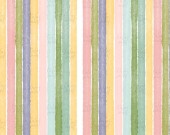 Easter Stripes Pattern: Spring  Watercolor Stripes, Commercial Use (Digital Download)