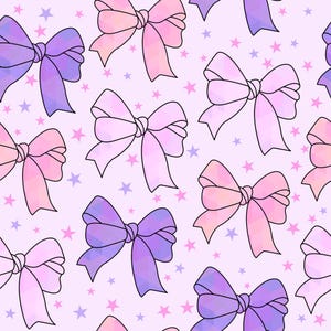 Motivo ripetuto senza soluzione di continuità con fiocchi pastello, motivo con fiocco rosa e blu in formato PNG, carta digitale carina e femminile, motivo senza soluzione di continuità, motivo a traliccio con nastro blu