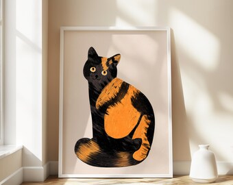 Custom Cat Portrait Watercolor Painting Badly Drawn Pet Home Display Room Decor Cat Gift Owner Present Wall Art Feline Treasure Room Accent