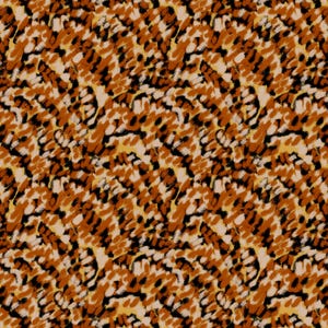 Puede incluir: Patrón abstracto con un diseño repetitivo de pinceladas marrones, negras y beige. El patrón tiene una apariencia moteada, con los colores mezclándose para crear un efecto texturizado. El diseño recuerda a un estampado animal.