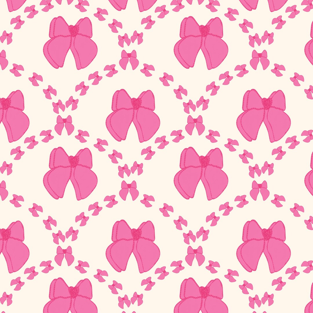 Pink Coquette Bows Seamless Pattern: Valentine's Digital Paper (digital ...