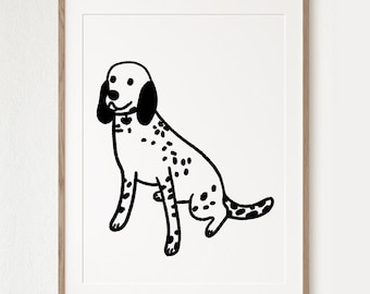 Funny Pet Portrait: Minimalist Dog Line Art (Digital Download)