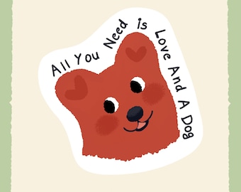 Love and a Dog Sticker: Dog Mom PNG Clipart (Digital Download)