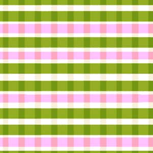 May include: A green and pink checkered pattern. The pattern is made up of horizontal and vertical stripes.
