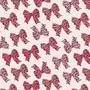 Leopard Print Bows Seamless Pattern: Coquette Ribbon (Digital File)