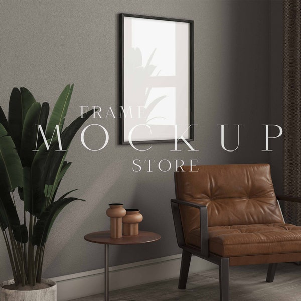 Frame Mockup, Portrait Frame Mockup, Dark Room Mockup, Black Frame Mockup, Vertical Frame Mockup, Luxury Mockup, Portrait Print Mockup