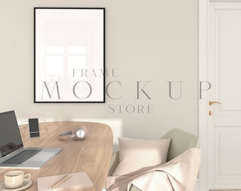 Black Frame Mockup, Frame with Mount Mockup, Vertical Mockup Frame, Office Frame Mockup, Portrait Print Mockup, Desk Frame Mockup