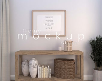Horizontal Frame Mockup, Living Room Frame Mockup, Wood Frame Mockup, Landscape Mockup, Frame Mockup, Wooden Frame Mockup, Poster Mockup