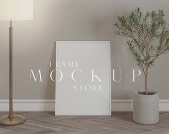 Neutral Frame Mockup, Scandi Frame Mockup, Vertical Mockup Frame, Boho Frame Mockup, Wall Art Mockup, Portrait Print Mockup, Poster Mockup