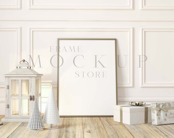 One Frame Mockup, Christmas Frame Mockup, Mockup Frame, Christmas Prints Mockup, Neutral, Holiday Mockup, Luxury Mockup, Photoshop Mockup