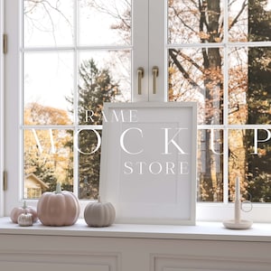 Mockup cornice autunnale, Mockup zucca, Mockup cornice neutra, Mockup cornice bianca, Cornice mockup verticale, Mockup cornice autunnale, Mockup arte della parete