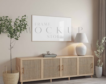 Frame TV Art Mockup, Smart tv Art Mockup, Thin Frame Mockup, Horizontal Frame Mockup, Living Room tv Mockup, Landscape Mockup, Frame Mockup