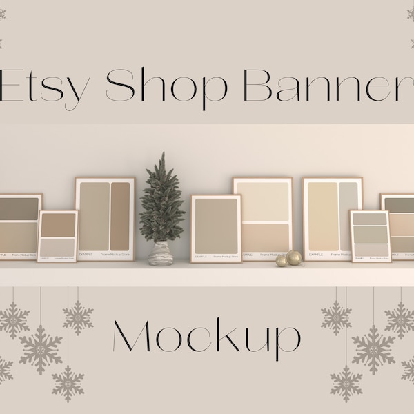 Etsy Banner Mockup, Christmas, Frame Mockup Banner, Holiday, Frame Mockup, Christmas Frame Mockup, Christmas Shop Banner, Etsy Branding