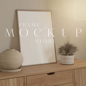 Neutral Frame Mockup, Frame Mockup, Neutral Frame Mockup, Vertical Mockup Frame, Boho Frame Mockup, Wall Art Mockup, Portrait Print Mockup