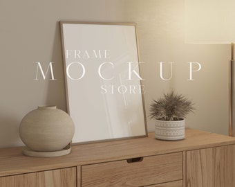 Neutral Frame Mockup, Frame Mockup, Neutral Frame Mockup, Vertical Mockup Frame, Boho Frame Mockup, Wall Art Mockup, Portrait Print Mockup