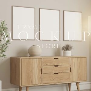 Scandinavian Mockup, Beige Room Mockup, 3 Frame Mockup, Neutral Room Mockup, Frame Mockup, Boho, Minimalist Mockup, Set of Frames Mockup