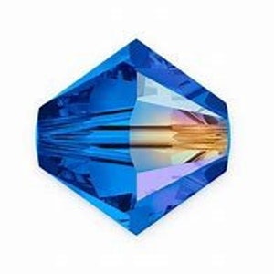 Swarovski Bicono zaffiro ab - 6 mm 30 pezzi - bicono - perla di cristallo - perla di vetro - 856