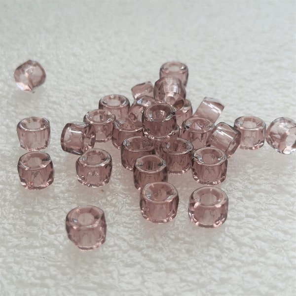 100 glaskralen amethist 8 x 6 mm grote gatkraal - roundel - kralen glaskralen - grazen kralen - perles de verre 17-0.77