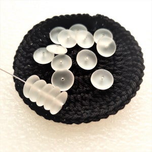 18 glass disk spacer 12 mm crystal matt - glass bead - glass rondelle - glass beads - grazen kralen - perles de verre 17-0.033