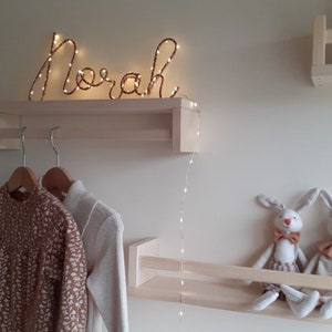Handmade name lamp for the nursery in gold, copper or black. Perfect maternity gift as a birth gift. Ideal nursery night light.