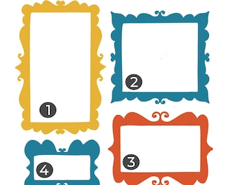 4 Frames SET ready for your Child's Coloring | Peel and Stick Blank Frame | Single Blank Frame to Color | Large Coloring Art Frame FRA0001