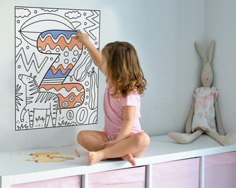 Personalized Gift Kids Name Art Coloring, Drawing Alphabet Coloring Letters Stickers for Kids, Large Coloring Peel and Stick, GRA0025