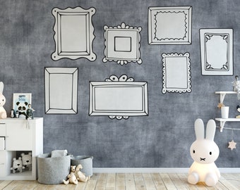 Coloring Blanks 7 Frame Set Kids Frame Art Coloring, BLANK Frames Ready To Color for Kids, Large Coloring Peel n Stick Frame Cartoon FRA0002