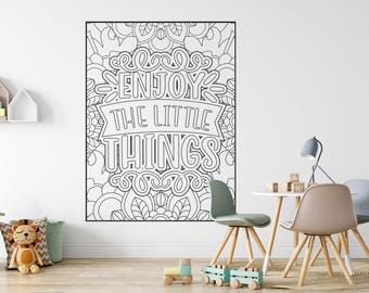 Enjoy the Little Things Coloring Peel & Stick Poster | Christmas Activity Graphic for Kids Coloring Mural GRA0027