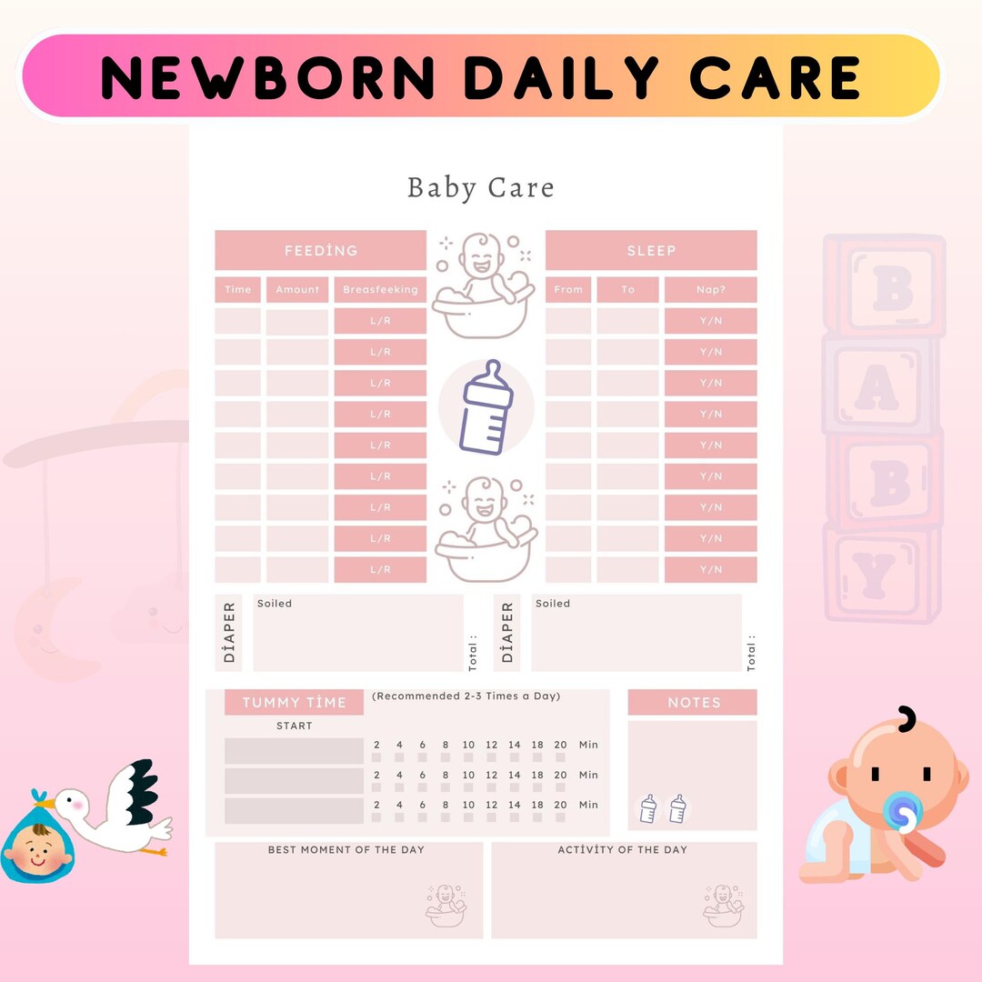 Baby Care Log,newborn Daily Care Log, Baby Feeding Tracker ...