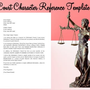 Plantilla de carta de referencia de carácter judicial para jueces - Referencia legal - carta al juez - carta judicial - carácter judicial