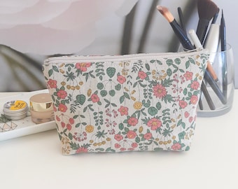 Floral fabric make up bag