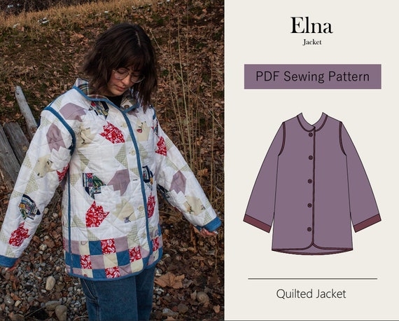 Quilted Jacket Pattern | Reversable Jacket Pattern | Digital PDF