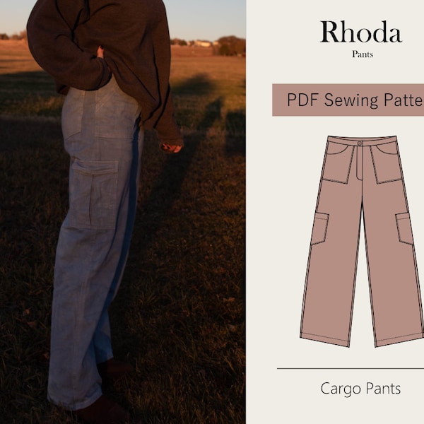 Cargo Pants Sewing Pattern | Digital PDF Sewing Pattern | US 06-24 - EU 38-56 | Pants with Extra Pockets | Instant Download