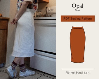 Pencil Skirt Sewing Pattern | Easy Skirt Pattern | Digital PDF Sewing Pattern | US 06-18 - EU 38-50 | Dress With pockets | Instant Download