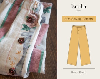 Comfy Pants Loungewear | Pants Sewing Pattern | Elastic Waist Band Pants Sewing Pattern | Digital PDF Sewing Pattern | Size XXS-XXL