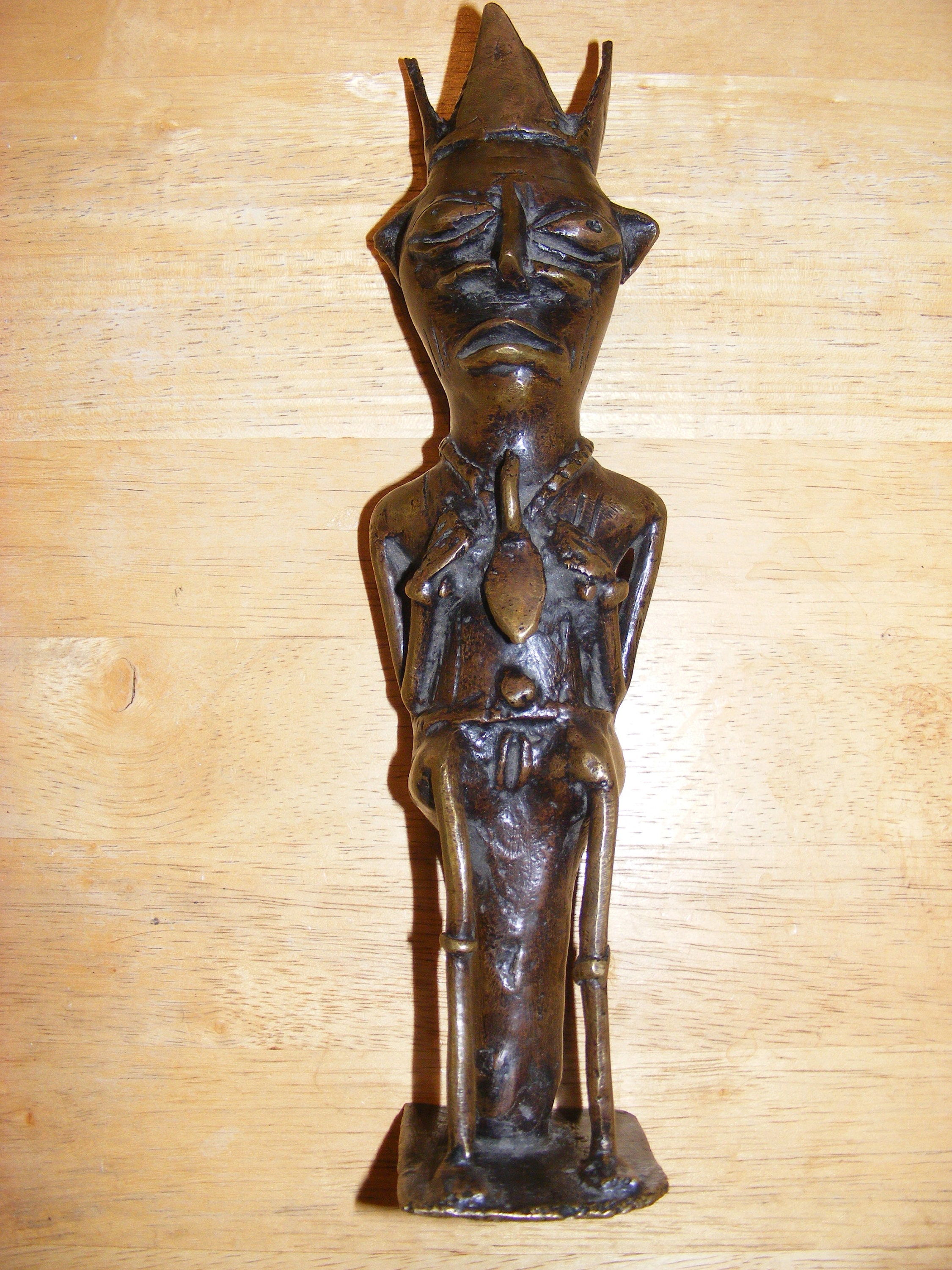 antique african bronze statue ethnographic