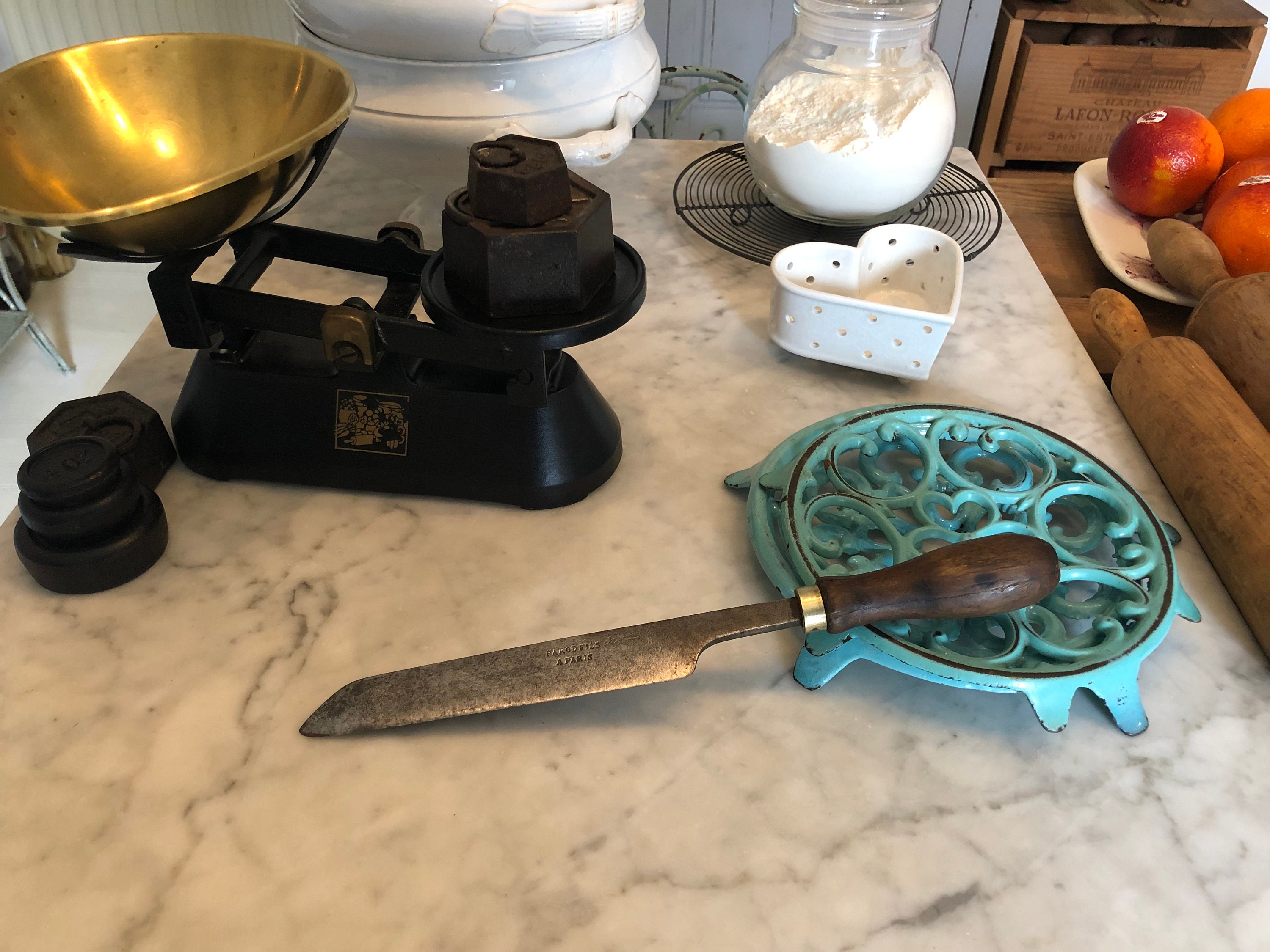 Français Couteau de Cuisine Antique, Chef Français, Antique Français