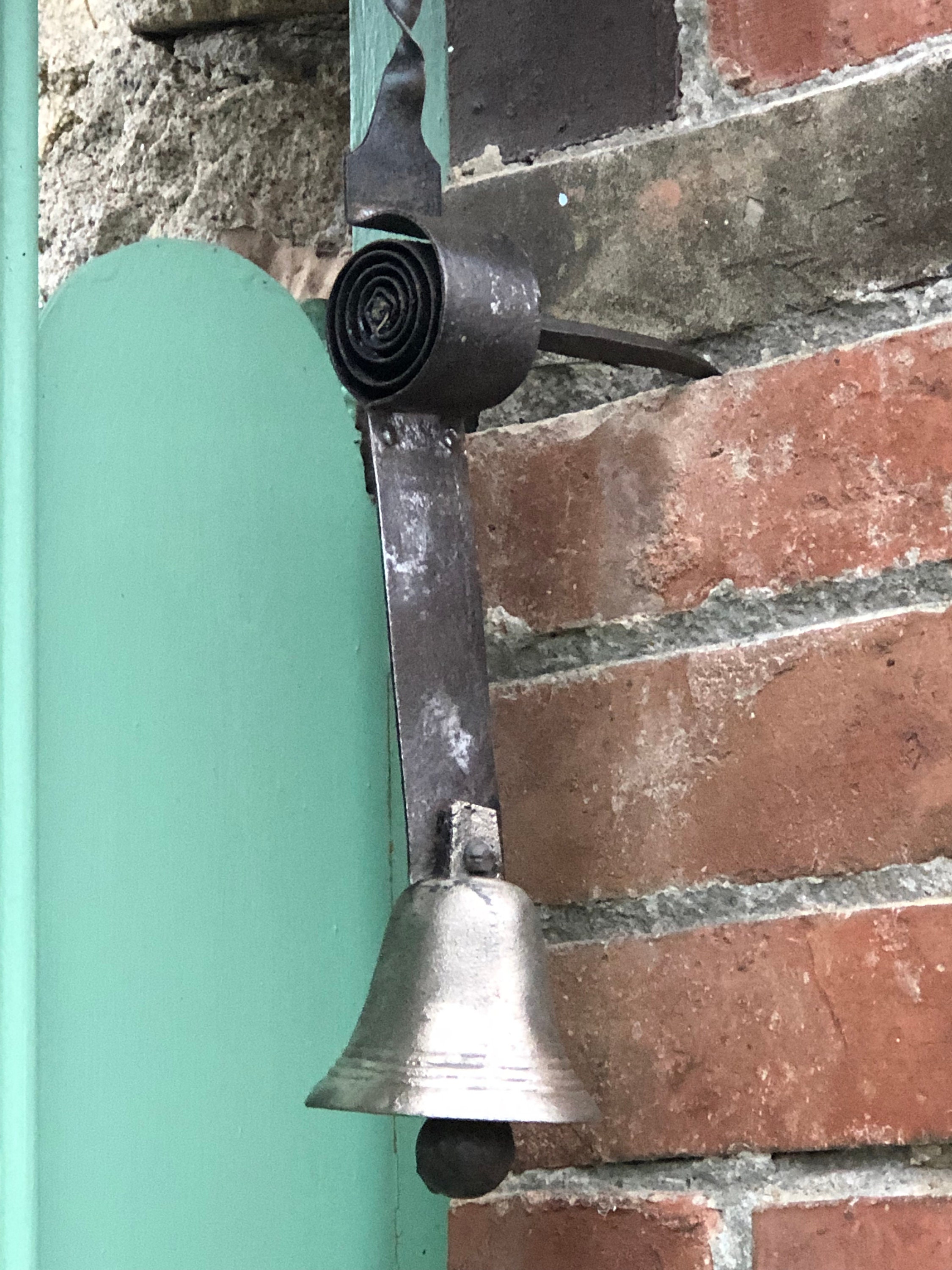 Antique Français Cloche en Bronze Coulé, de Magasin, Porte, Serviteur.