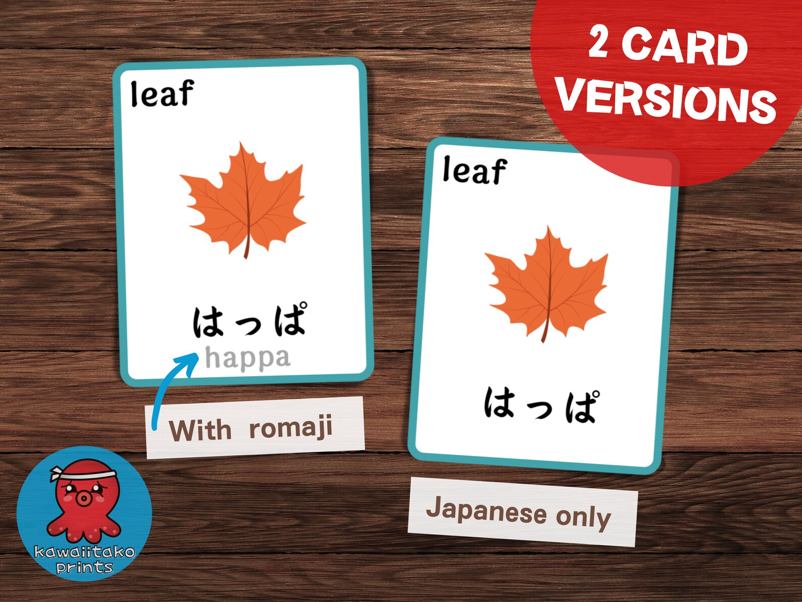 Japanese First Words Flashcards, Printable PDF Cards, Japanese Language ...