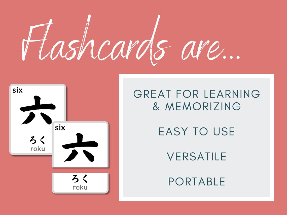 Japanese Kanji Number Flashcards Japanese Printable Numbers Etsy