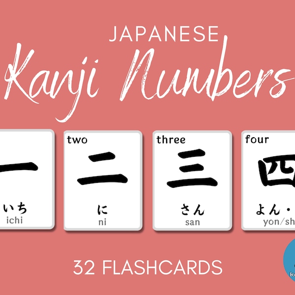 Japanese Kanji Number Flashcards, Japanese Printable Numbers, Japan Number Flashcards, Japanese Language Learning, Japan Vocabulary Card
