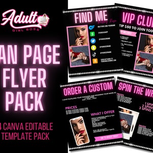 Onlyfans Premium Flyer Pack - Essential Templates for Adult Content Creators - Customizable for Fansly and Onlyfans - Chic Black & Pink