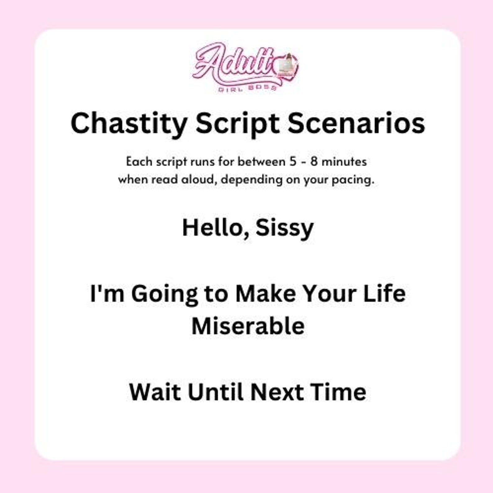 Chastity JOI Scripts for Onlyfans Fansly Loyalfans Instructions and
