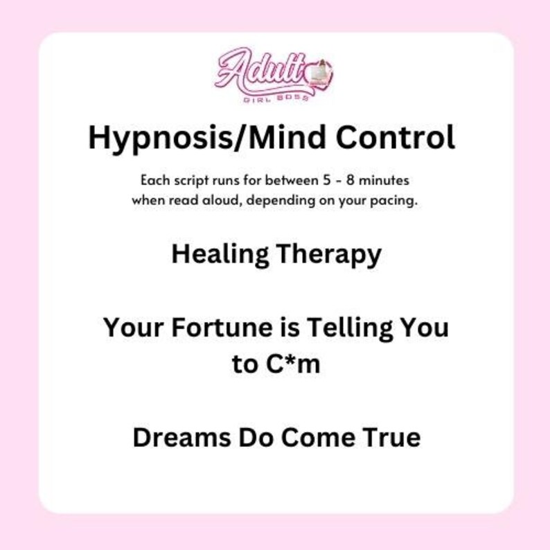 Hypnosis/mind Control/dream JOI Scripts for Adult Content Creators