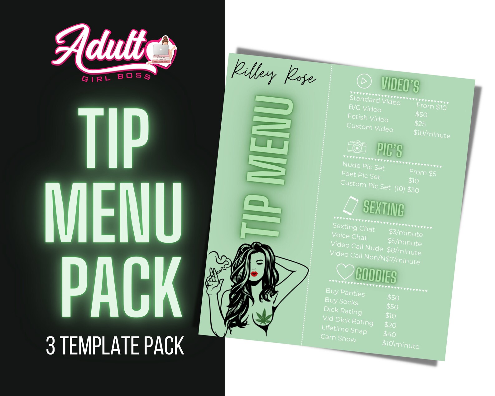 Onlyfans Tip Menu Video Menu Adult Content Creator Fansly Fan Page